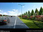 市政道路路口节点绿化景观鸟瞰