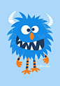 Blue monster. Bubble Gum Years - ETSY: 