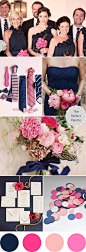 粉红色的深蓝色+灯罩http://www.theperfectpalette.com/2013/08/wedding-colors-i-love-navy-blue-shades.html