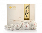 正品广州恒福陶瓷茶具 福茶组 9件套 礼盒 功夫茶具，采用圆设计概念，寓意圆满、祥和，视之圆润可爱￥4199
