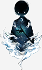 手绘黑色夜空人影卡通_新图网 https://www.ixintu.com