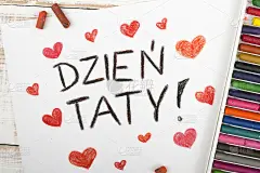 波兰小孩制作的父亲节快乐卡片