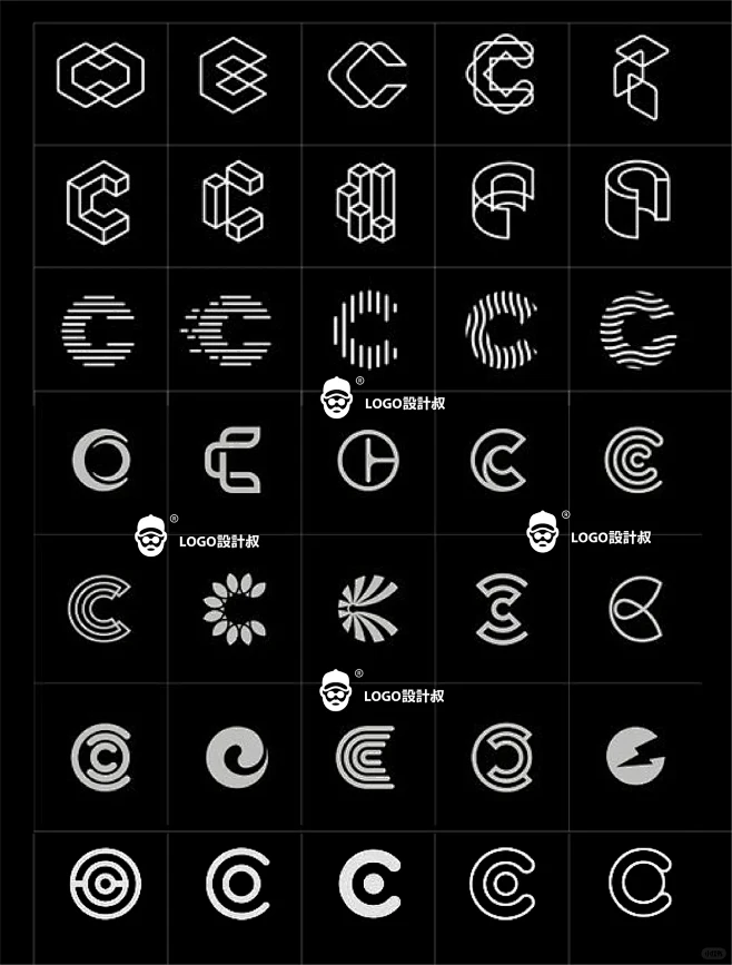 灵感采集300个字母C元素图形logo设...