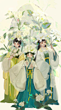 远赴人间惊鸿宴，一睹人间盛世颜。
古风人物插画。（画师@千鹤昇飞）
#古风插画# ​​​​