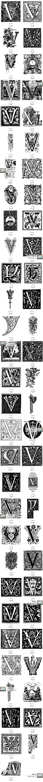 1607欧式复古经典花体英文字母V字包装服饰装饰图纹EPS矢量素材-淘宝网