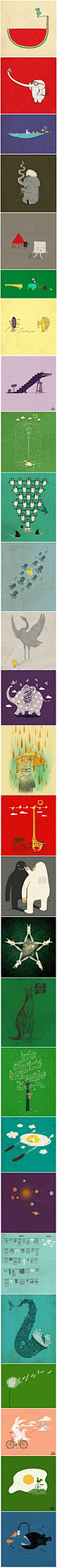 马来西亚插画师Heng Swee Lim ，他的作品幽默温馨，渗透着智慧，值得一品。「图转」