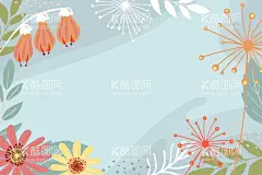 卡通花朵背景  - 源文件下载【酷图网】春天花朵背景,壁纸,花卉,植物,清新花朵背景,春天手绘壁纸