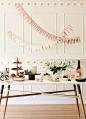 Rose Gold Cascade Paper Garland