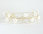 Bridal hair accessories, Wedding pearl crown, Bridal gold wreath, Spring wedding, crystals, Bride hair piece, Vine headp的图片