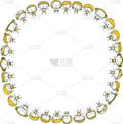 矢量卡通儿童儿童设置边框背景框卡