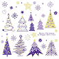 Vector christmas tree set collection of christmas trees vector illustration