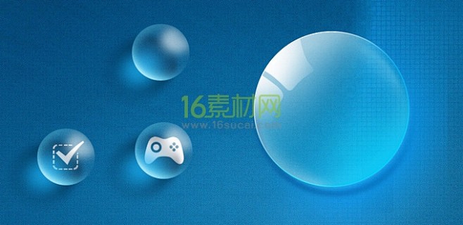 透明质感磨砂水晶球psd图标素材_PSD...