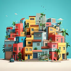 3d城市建筑房子素材图片