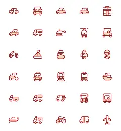 30 枚迷你运输工具图标 - 图标 - sketch.im