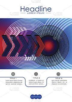 覆盖设计模板与无线电波圈和技术下一个箭头。