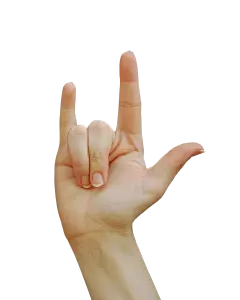 摇滚我爱你手势PNG