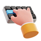 Keyboard Typing Hand Gesture 3D Icon