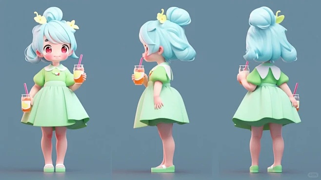 Q版3D盲盒IP三视图｜已出教程领