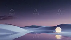 ai沙漠景观,沙漠背景,夜晚的沙漠,紫色,
