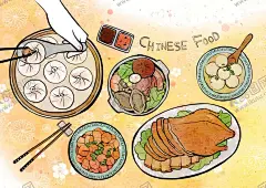 食物插画海报 【酷图网】餐厅,饭菜,食物手绘,晚餐插画,晚饭插画,插画,手绘,手绘小吃,小清新,素材,无框画,古风,简约装饰画,简约框画,封面,小清新海报,简约,时尚,背景,几何,简约风格,古风海报,广告设计,宣传海报,平面设计,淘宝设计,中国风,复古风,花纹,富贵,祥云,时尚设计,温馨