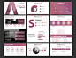 Business presentation infographic elements template set, annual report corporate horizontal brochure design template