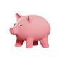 3D卡通立体小猪储蓄罐 PNG免抠图