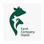 Farm company logo, icon agricultural animals. Farm animals symbol with cow, pig #Sponsored , #Affiliate, #Ad, #logo, #Farm, #cow, #icon
