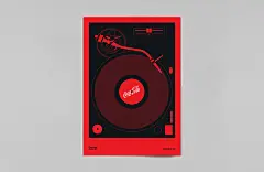 【灵感精选】来自Mash Creative为可口可乐设计的系列音乐主题海报Coke Music Mash-Up，将可口可乐标识与音乐有关的事物巧妙融合在一起，画面干净有力，创意思路值得借鉴#设计秀# ​​​​