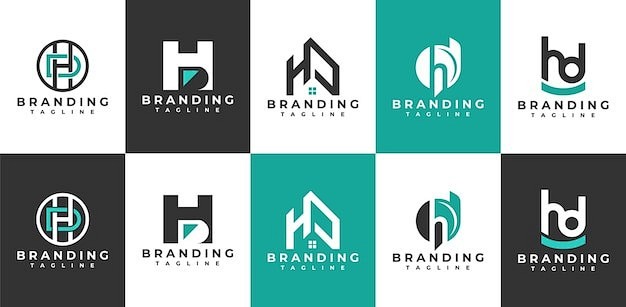 字母hd标志logo矢量图设计素材