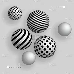 漂浮在空中的抽象3d球