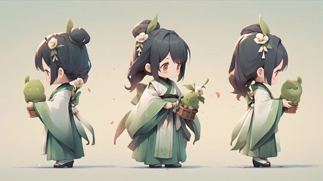 卡通IP形象三视图线稿27-花瓣网