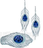 坦桑石钻石耳坠、手镯　　Peacock坦桑石钻石耳坠、手镯 Tiffany&Co 
