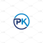 Pk字母图标设计模板元素