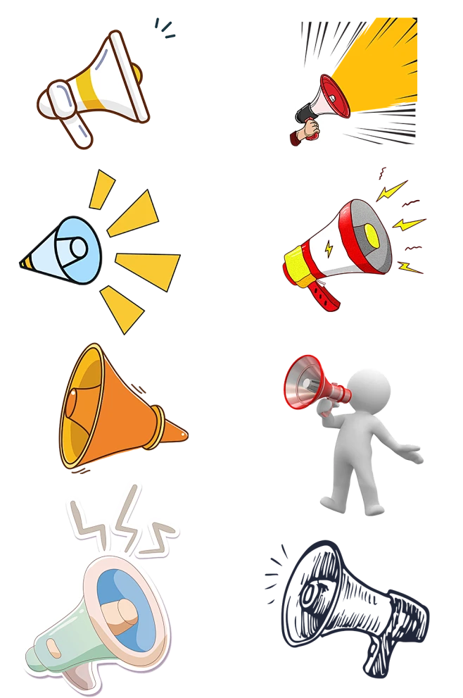 喇叭扩音器促销喊叫呼唤免扣png素材