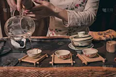 职权,茶道,女人,褐色,水平画幅,绿色,木制,日本,人,组物体