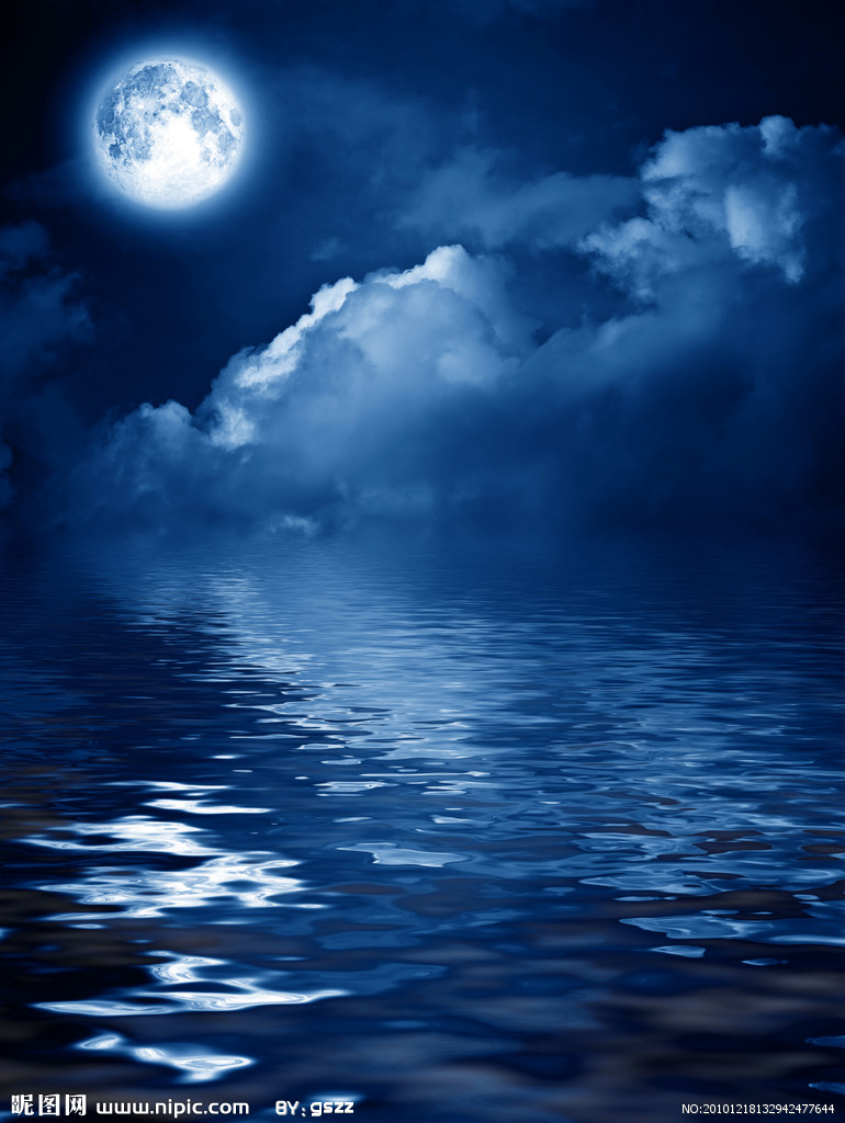 海上圆月夜