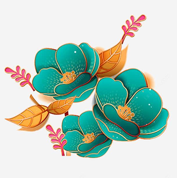 3D微立体花朵花纹免抠元素png免抠素材...