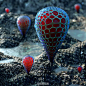 #知觉物#数码艺术家David Brodeur呈现一个充满浆果味植物,发光的水晶形状的植物的外星世界。