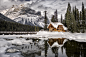 General 2048x1358 nature landscape mountain snow water clouds trees British Columbia Canada winter lake forest ice house reflection