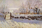 印象记——光影流离的莫奈 : 从1869年的《鹊鸟》中可见，当时莫奈的绘画风格依然偏于传统，下笔走势还未发展到后来那种短促有力、冷暖色互相错落叠加的风格。尽管如此，这幅露天写生依然准确地记录了雪后篱笆墙投下的淡蓝阴影、雪地反光与阳光的彼此辉映及明暗交接处转瞬即逝的动感。我一个朋友对画中的雪地反光十分迷醉，他形容画“左前方的远处，是一道纯白和金黄的混合，那是雪地反射的最强烈的光。沿着那条光带向下，纯色逐渐被混合色替代，反光也越来越微弱，一直到篱笆的影子形成的近景，白色之中出现了更多线状的蓝色阴影。纯色的变化