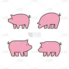 猪,计算机图标,直的,分离着色,轮廓,商务,自然,肉,熏猪肉,布置