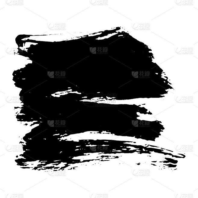 墨水、黑墨、墨渍、抽象污渍。孤立在白色背景上