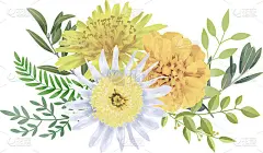精致装饰的花和叶矢量材质