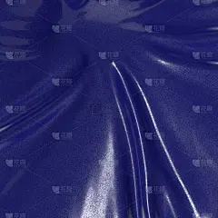 抽象而闪亮的豪华丝绸布料，液体波状褶皱。缎子或天鹅绒材质背景，流行的幻影蓝颜色。三维演示