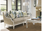 美式新古典家具定制 美式实木三人沙发 实木布艺沙发