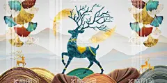 轻奢麋鹿背景墙  - 源文件下载【酷图网】福禄吉祥,水墨画,石来运转,麋鹿山水,水墨山水画,中式山水,山水背景墙,抽象山水画,电视背景墙,山水装饰画,意境山水画,禅意山水画,国画山水,写意山水,山水手绘,新中式山水,中式水墨画,巨幅山水画,大幅山水画,山水,大理石背景墙,中式背景墙,中式水墨山水,沙发背景墙,意境水墨山水,大理石,轻奢背景墙,