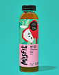 misfit 混合蔬菜水果果汁包装设计，色彩明亮的自由涂鸦艺术气质
