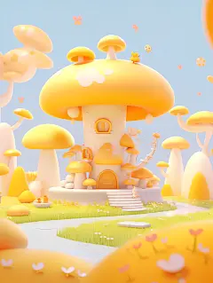 C4D风格多彩电商卡通场景