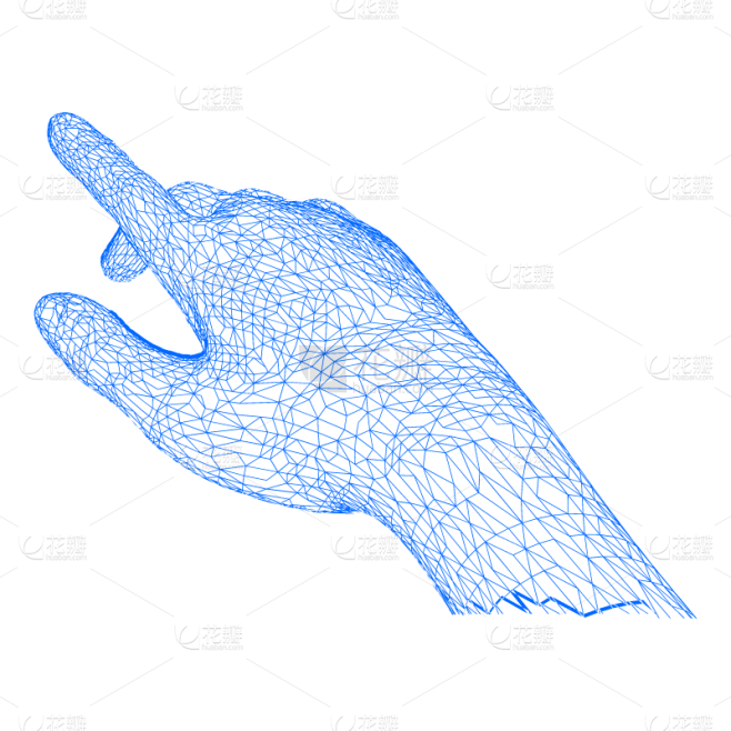 蓝色鱼网科技风手掌