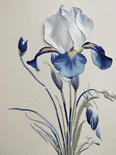 青花古韵和苏绣鸢尾花 - 小红书